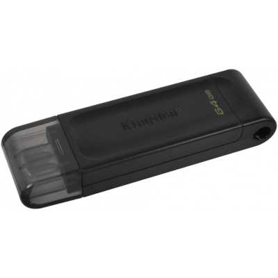 Флешка USB Kingston DataTraveler DT70 (DT70/64Gb), 64Gb, USB Type-C 3.2, R/W 70/45, черный