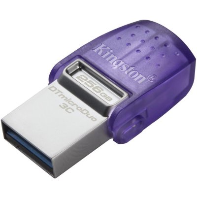 Флешка USB Kingston DataTraveler microDuo 3C (DTDUO3CG3/256GB), 256Gb, USB 3.2 Gen 1/Type-C, R/W 200/15, фиолетовый