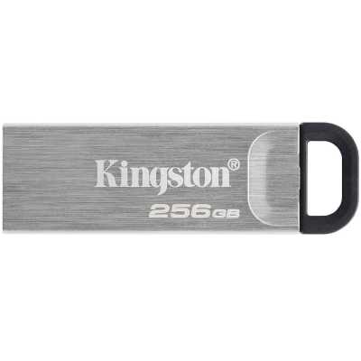 Флешка USB Kingston DataTraveler KYSON (DTKN/256GB), 256Gb, USB 3.2 Gen 1, R/W 200/60, серебристый/черный