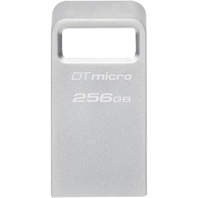 Флешка USB Kingston DataTraveler Micro (DTMC3G2/256Gb), 256Gb, USB 3.2 Gen 1, R/W 200/60, серебристый