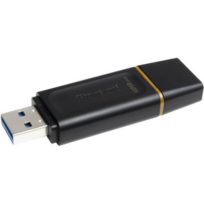 Флешка USB Kingston DataTraveler Exodia (DTX/128GB), 128Gb, USB 3.2 Gen 1, R/W 200/60, черный/желтый