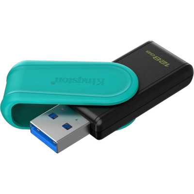 Флешка USB Kingston DataTraveler Exodia S (DTXS/128Gb), 128Gb, USB 3.2 Gen 1, R/W 150/60, бирюзовый/черный
