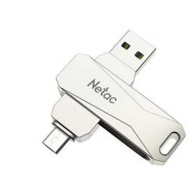 Флешка USB Netac U785 (NT03U785C-032G-30PN), 32Gb, USB 3.0/TypeC, R/W 110/45, серебристый