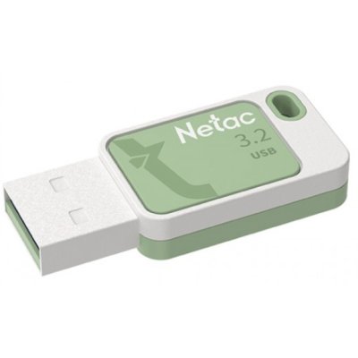 Флешка USB Netac UA31 (NT03UA31N-128G-32GN), 128Gb, USB 3.2, R/W 110/45, зеленый/белый
