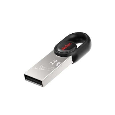 Флешка USB Netac UM2 (NT03UM2N-064G-20BK), 64Gb, USB 2.0, R/W 100/40, серебристый/черный