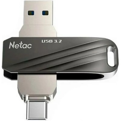 Флешка USB Netac US11 черный 64Gb USB Type-A + USB Type-C, metal/plastic case