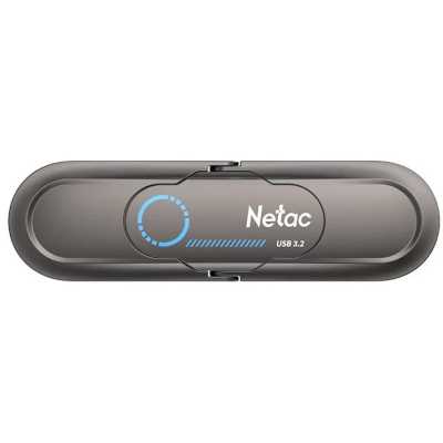 Флешка USB Netac US9 (NT03US9C-256G-32TA), 256Gb, USB 3.2 Gen2 Type-A/USB Type-C, R/W 1000/900, серебристый