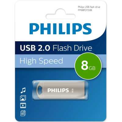 Флешка USB 8Gb PHILIPS IRON 2.0 8Gb, USB 2.0