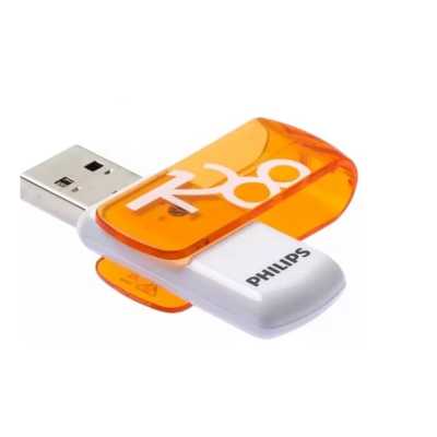 Флешка USB PHILIPS VIVID (FM12FD05B/97), 128Gb, USB 2.0, R/W 15/6, белый/желый