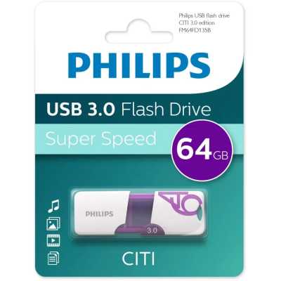 Флешка USB 64 Gb PHILIPS CITI3.0 64Gb, USB 3.0
