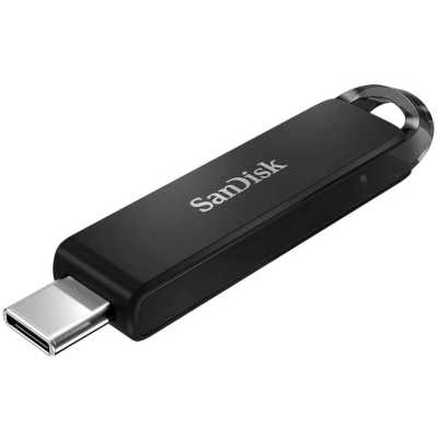 Флешка USB Sandisk CZ460 Ultra (SDCZ460-128G-G46), 128Gb, USB Type-C, R/W 150/30, черный