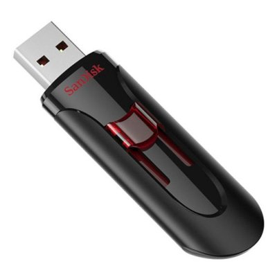 Флешка USB Sandisk CZ600 Cruzer Glide (SDCZ600-032G-G35), 32Gb, USB 3.0, R/W 100/20, черный