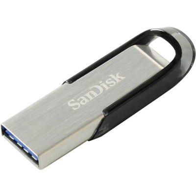 Флешка USB Sandisk CZ73 Cruzer Ultra Flair (SDCZ73-032G-G46), 32Gb, USB 3.0, R/W 150/45, серебристый/черный