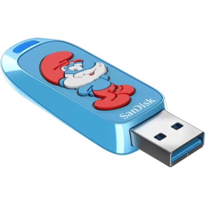 Флешка USB SanDisk Smurfs 128Gb SDCZIS-128G-G46, USB3.2, синяя