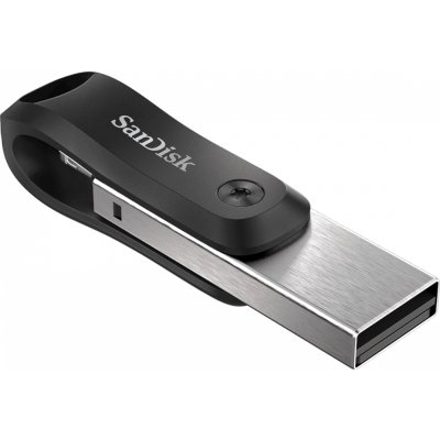 Флешка USB SanDisk IX60N iXpand Go (SDIX60N-064G-GN6NN), 64Gb, USB 3.0/Lightning, R/W 150/70, черный/серебристый
