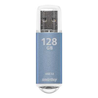 Флешка USB Smartbuy V-Cut Blue (SB128GbVC-B3), 128Gb, USB 3.0/3.1, R/W 75/30, голубой