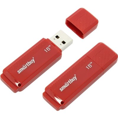 Флешка USB Smartbuy Dock Red (SB16GbDK-R), 16Gb, USB 2.0, R/W 15/5, красный