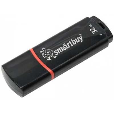 Флешка USB Smartbuy Crown black (SB32GbCRW-K), 32Gb, USB 2.0, R/W 15/5, черный/красный