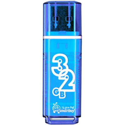 Флешка USB Smartbuy Glossy series Blue (SB32GbGS-B), 32Gb, USB 2.0, R/W 25/15, синий