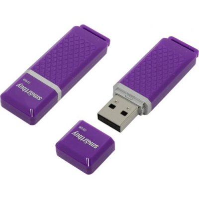 Флешка USB Smartbuy Quartz Violet (SB32GbQZ-V), 32Gb, USB 2.0, R/W 25/15, фиолетовый