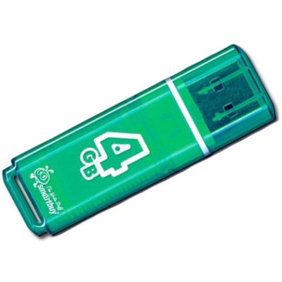 Флешка USB Smartbuy Glossy series Green (SB4 GbGS-G), 4Gb, USB 2.0, R/W 25/15, зеленый