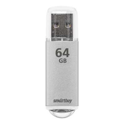 Флешка USB Smartbuy V-Cut Silver (SB64 GbVC-S), 64Gb, USB 2.0, R/W 25/15, серебристый
