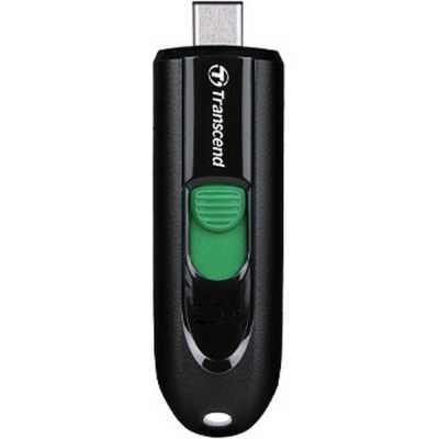 Флешка USB Transcend JetFlash 790C (TS128GJF790C), 128Gb, USB 3.2, R/W 90/60, черный/зеленый