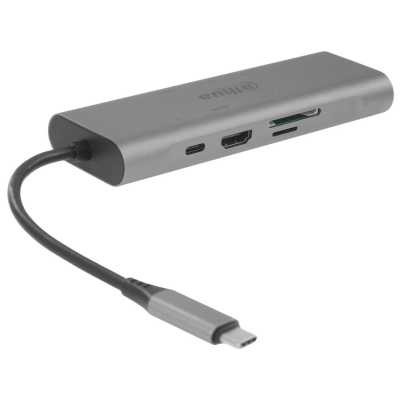 USB-концентратор Dahua TC38, USB Type-C, USB 3.0 + HDMI + RJ45 + SD/TF + PD Docking Station, USB