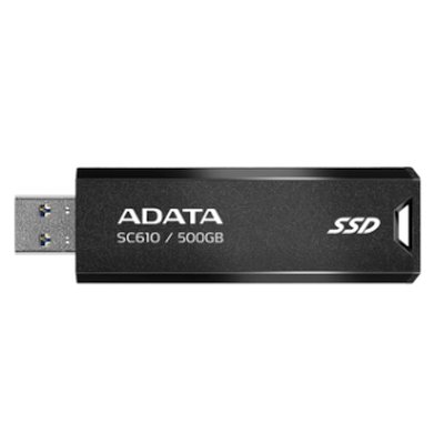 Внешний SSD ADATA SC610, 500Gb, USB Type-A, R/W 550/500 Mb/s черный