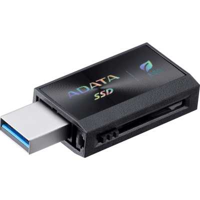 Внешний SSD ADATA SC730, 1TB, USB 3.2 Gen 2 Type-A/Type-C, R/W 600/600, черный