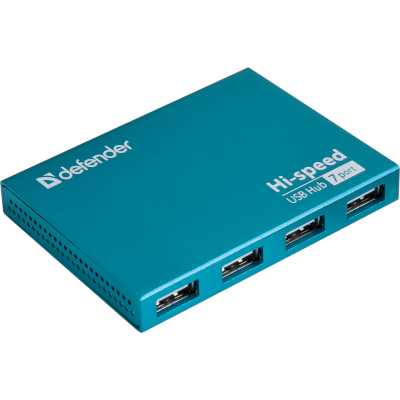 USB-концентраторы Defender Septima Slim, USB 2.0, USB 7 портов, блок питания/USB