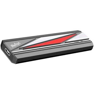 Внешний SSD Netac ZX20L, 2TB, USB 3.2 Gen 2 Type-C, R/W 2000/1800, черный/красный