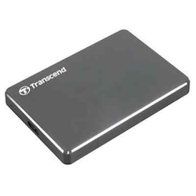Внешний жесткий диск 2TB Transcend StoreJet 25C3, 2.5", USB 3.0, Extra Slim,стальной, Серый