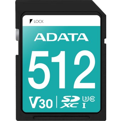 Флеш карта SD 512Gb ADATA SDXC Class 10 UHS-I U3 V30S 100/85 MB/s (ASDX512GUI3V30S-R)