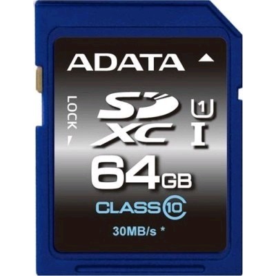 Флеш карта SD ADATA XC 64Gb Class10 ADATA ASDX64GUICL10-R