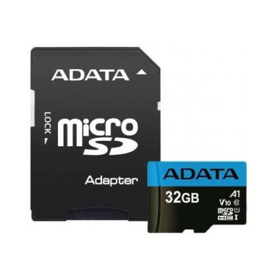 Флеш карта microSD 32Gb ADATA microSDHC Class 10 UHS-I A1 100/20 MB/s (SD адаптер)
