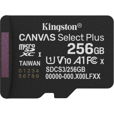 Флеш карта microSDXC 256Gb Kingston SDCS3/256GbSP Canvas Select Plus w/o adapter