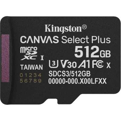 Флеш карта microSDXC 512Gb Kingston SDCS3/512GbSP Canvas Select Plus w/o adapter