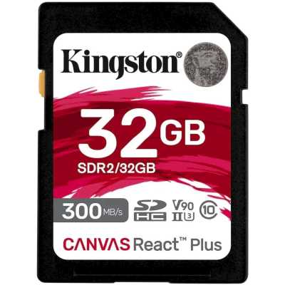 Флеш карта SDHC 32Gb Kingston SDHC, UHS-I Class U3 V90, чтение: 300Мб/с, запись: 260Мб/с SDR2/32Gb