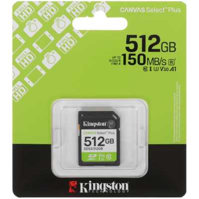 Флеш карта SDXC 512GB Kingston SDS3/512GB Canvas Select Plus w/o adapter