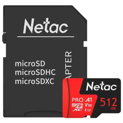 Флеш карта MicroSD card Netac P500 Extreme Pro 512Gb, retail version w/SD adapter