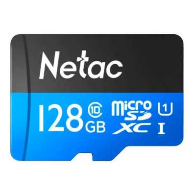 Флеш карта MicroSDXC 128Gb Netac Class 10 UHS-I U1 P500 Standart + адаптер NT02P500STN-128G-R