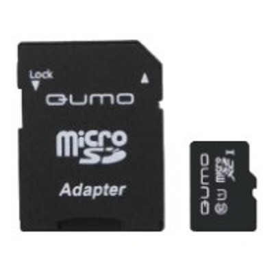 Флеш карта Micro SecureDigital 128Gb QUMO QM128GMICSDXC10U1 MicroSDXC Class 10 UHS-I, SD adapter