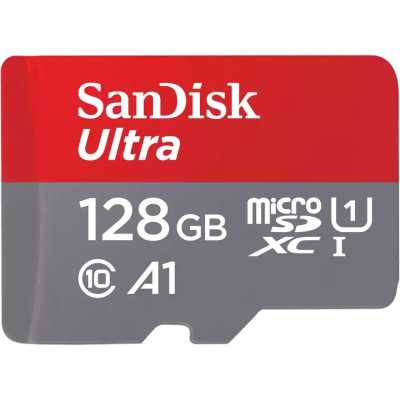 Флеш карта microSDXC 128GB SanDisk Ultra Class 10, UHS-I, R 140 МБ/с, SDSQUAB-128G-GN6MA