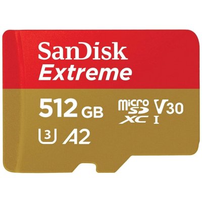 Флеш карта microSD 512Gb SanDisk microSDXC Class 10 UHS-I A2 C10 V30 U3 Extreme 190MB/s