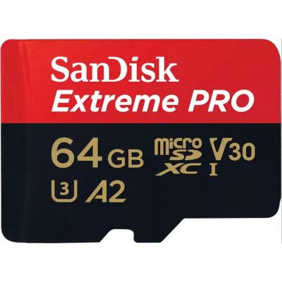 Флеш карта SanDisk Extreme Pro microSD UHS I Card 64GB for 4K Video on Smartphones, Action Cams & Drones 200MB/s Read, 90MB/s Write, Lifetime Warranty