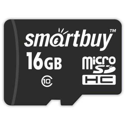 Флеш карта SDmicro Card 16Gb Smartbuy Сlass 10 (без адаптеров)
