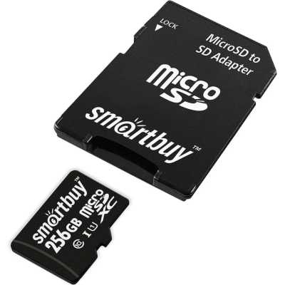 Флеш карта Micro SecureDigital 256Gb Smart buy SB256GbSDCL10-01 Micro SDHC Class 10, UHS-1, SD adapter