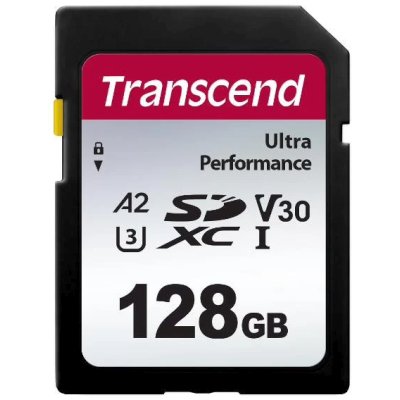 Флеш карта SDXC Transcend 340S, 128 Гб, UHS-I Class U3 V30 A2 (TS128GSDC340S)