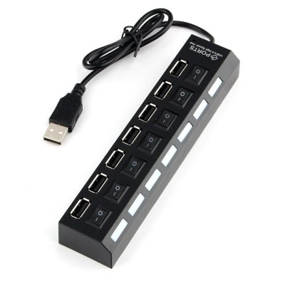 USB-концентратор Gembird UHB-U2P7-02, USB 2.0, USB 7 портов, USB/Адаптер: 5 В / 2 A